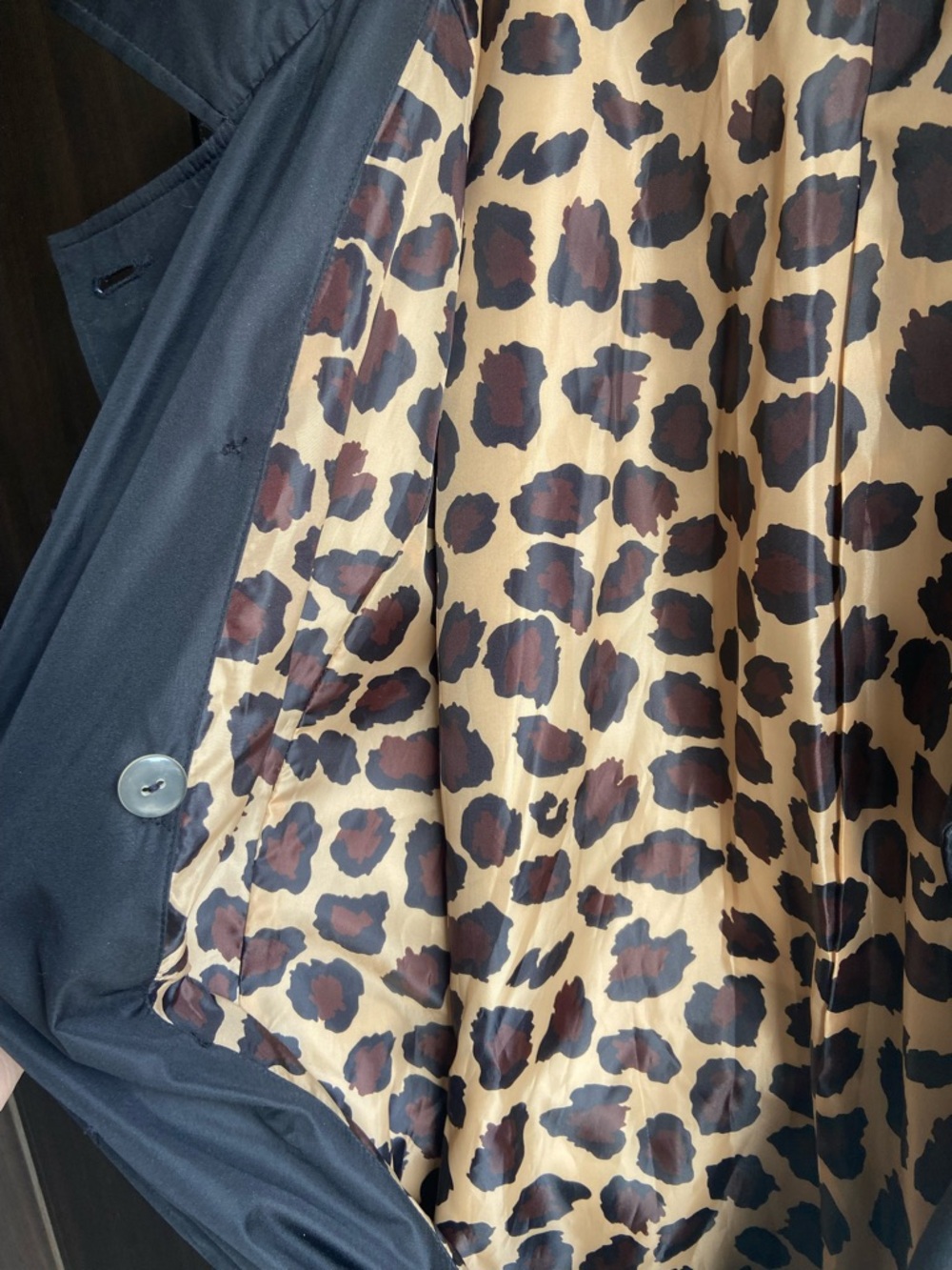 Spring jacket size 22w black woman within hooded rain jacket waist tie leopard - Picture 5 of 7